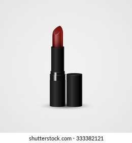 Lipstick. Realistic open tube of lipstick. Vector illustration