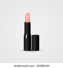 Lipstick. Realistic open tube of lipstick. Vector illustration