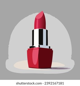 lipstick, red lipstick, lipstick doodle icon, vector illustration.
