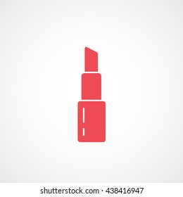 Lipstick Red Flat Icon On White Background