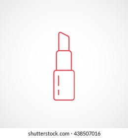 Lipstick Red Line Icon On White Background