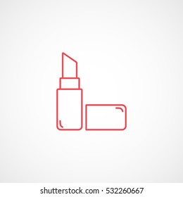 Lipstick Red Line Icon On White Background