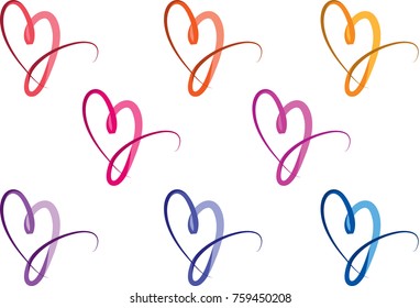 Lipstick, red lips vector design set