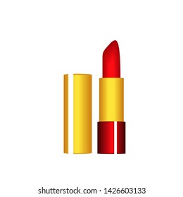 Lipstick red on white background