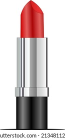 Lipstick is red, on a white background, an RGB vector created using a gradient grid.