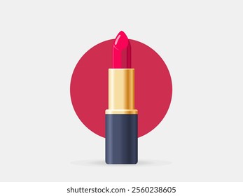 Lipstick with red product and dark body