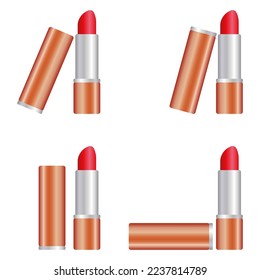 lipstick red silhouette. makeup accessory. vector illustration.