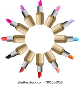 Lipstick round palette set