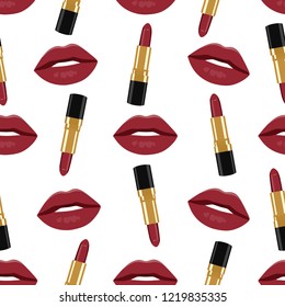 lipstick seamless pattern vector