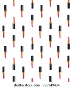 Lipstick Seamless Pattern vector  