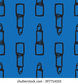 Lipstick seamless pattern vector hand drawn illustration
