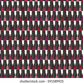 Lipstick seamless pattern. Vector illustration.