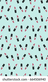 lipstick seamless vector pattern