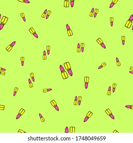 lipstick seamless vector pattern 
on a bright background
