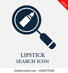 Lipstick search icon. Editable Lipstick search icon for web or mobile.