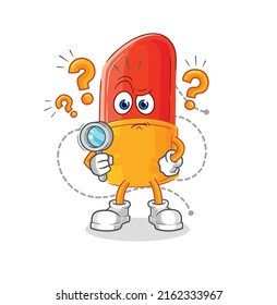 the lipstick searching illustration. character vector