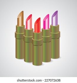 Lipstick, set color. Vector illustration