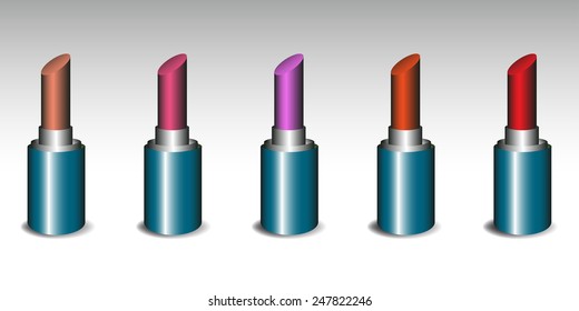 Lipstick set isolated on a clean background
