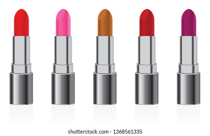 Lipstick set isolated on a white background