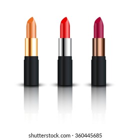 lipstick set isolated on a white background. Vector illustration.