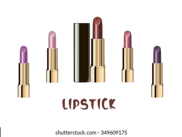 Lipstick set on a white background vector illustration