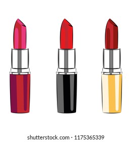 Lipstick set in three colors