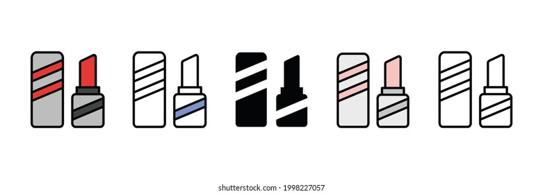 lipstick set vector type icon