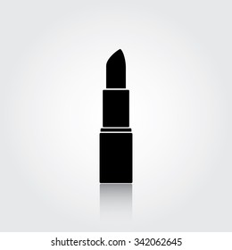 Lipstick silhouette, cosmetics Icons. Lipstick Flat design vector illustration.