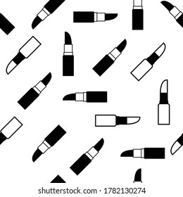 Lipstick silhouette seamless pattern wallpaper perfect for clothing fabric, background, or wrapping paper