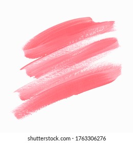 Lipstick smear isolated on white background. Pink make-up trace. Vector. Perfect logo design.