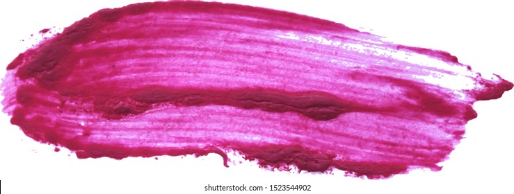Lipstick smear. Painted text box. Abstract watercolor brush strokes painted background. Texture paper. Vector illustration.