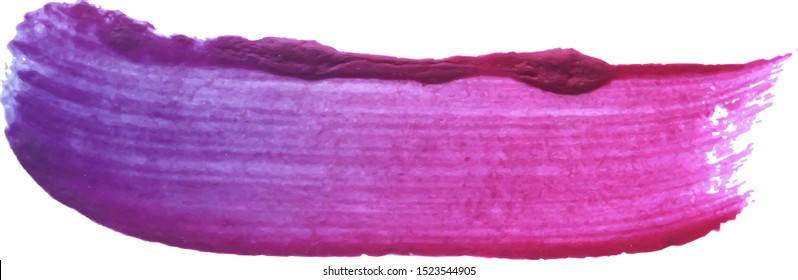 Lipstick smear. Painted text box. Abstract watercolor brush strokes painted background. Texture paper. Vector illustration.