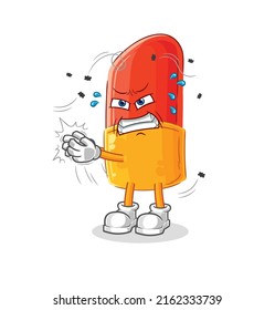 the lipstick swat fly character. cartoon mascot vector
