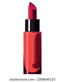 lipstick tube vector over white