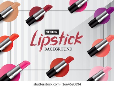 Lipstick vector background with copy space.