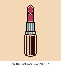 Lipstick vector colored illustration, perfect for beauty, fashion, and cosmetic designs. Minimalist, modern, and stylish makeup icon for branding, prints, and digital use