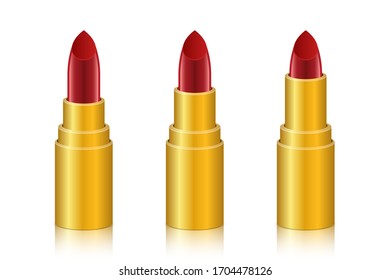 Ilustración de diseño vectorial de lápiz labial aislada en fondo blanco