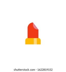 Lipstick vector flat icon. Isolated red lipstick, makeup emoji illustration 