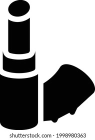 lipstick vector glyph flat icon