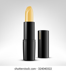 Lipstick vector. Gold or bronze color lipstick isolated on white background.