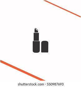 Lipstick vector grey icon on white background. Lipstick symbol stock   illustration. Business picture.