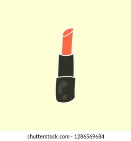 lipstick vector. hand drawn icon. beauty illustration. editable stroke