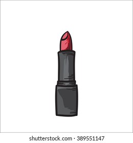 Lipstick vector hand drawn illustration
