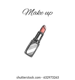Lipstick. Vector hand drawn illustration