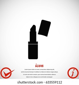 Lipstick vector icon, flat design best vector icon