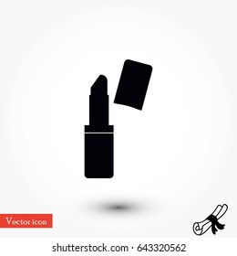Lipstick vector icon, flat design 