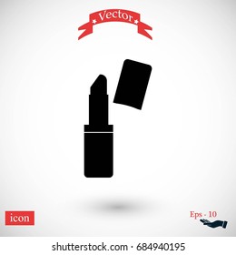 Lipstick vector icon, flat design best vector icon