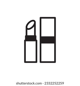 Icono vectorial de lápiz labial. Diseño de letreros planos. Pictograma con símbolo de lápiz labial. icono de interfaz de usuario de UX