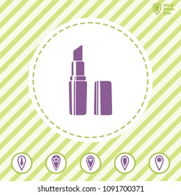 Lipstick vector icon. Illustration Flat design style.
