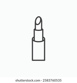 Lipstick vector icon isolated in black line